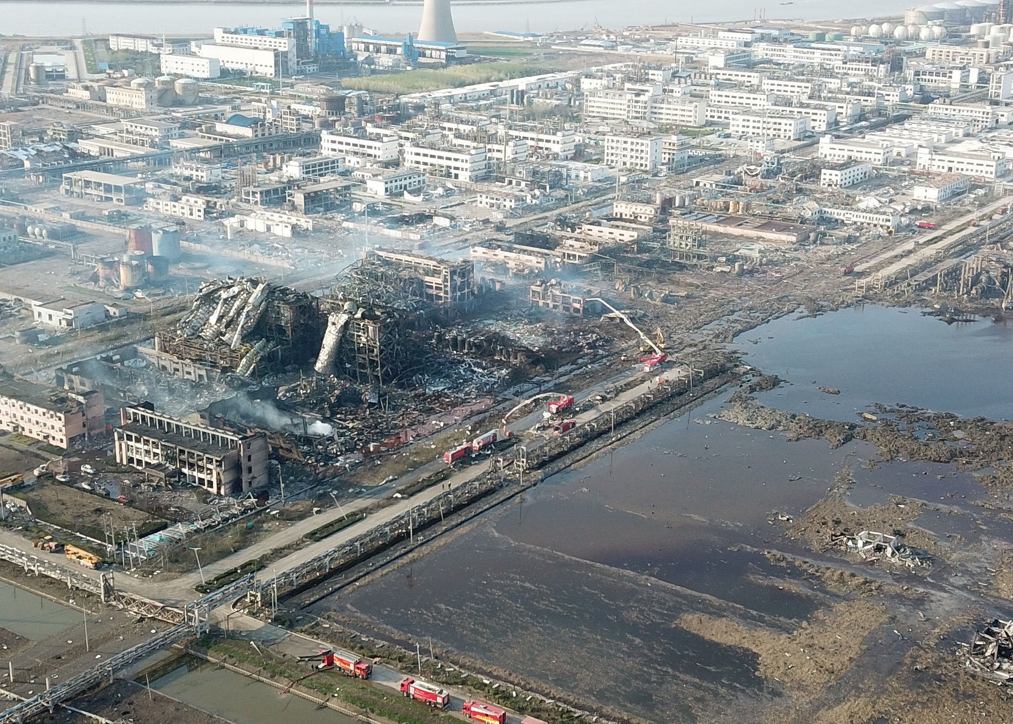 盐城化工园区爆炸，环保检测
